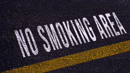 No smoking area sign with dark vintage style background “No Smoking”