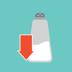 Vector food and ingredients icon, low sodium
