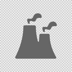 Nuclear power plant vector icon eps 10. Factory sign. Industry symbol.