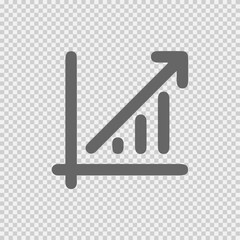 Graph increase vector icon eps 10. Chart going up simple isolated pictogram.