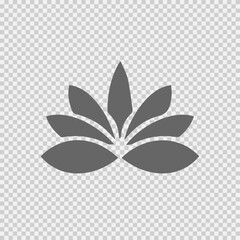 Lotus flower vector icon eps 10. Spiritual simple silhouette symbol.