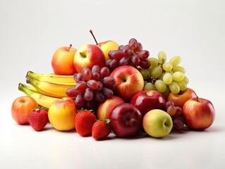 Naklejka na ściany i meble Fruits on White Background Image.