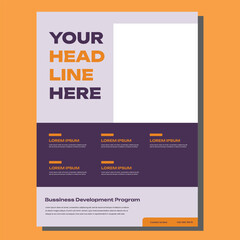Corporate Business Flyer poster pamphlet brochure cover design layout background, two colors scheme, vector template in A4 size - Vector
