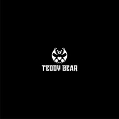 Teddy bear logo icon isolated on dark background