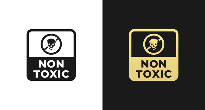 Non Toxic Design Logo Template Non Toxic Label Vector Illustration