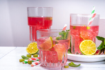 Homemade rhubarb lemonade