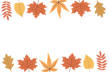 Falling golden autumn leaves. Vector illustration of a bright colorful autumn background