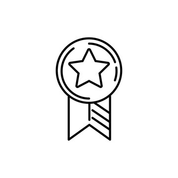 Rosette Stamp Icon Vector Design Template. Editable stroke. medal icon