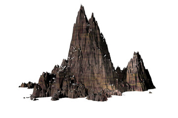 rock flat texture isolated white background 3d rendering