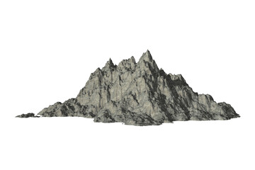 rock grey texture isolated white background 3d rendering