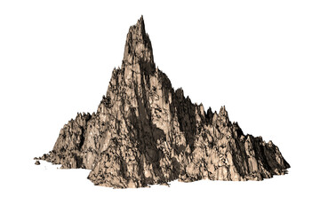 rock light grey texture isolated white background 3d rendering