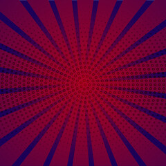 Retro Popart Style Halftone Sunburst Background
