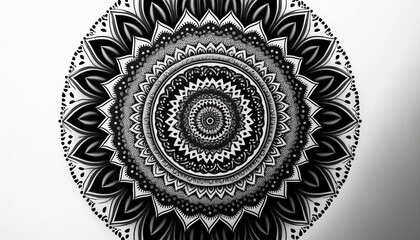 Drawing circle mandala alpona doodle art AI Generated