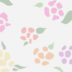 Blob flowers seamless irregular wall art. Wrapping paper. Minimal flower art