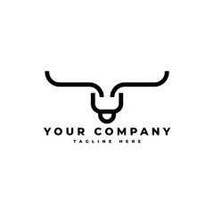 Bison logo design in line style with modern and minimalism looks