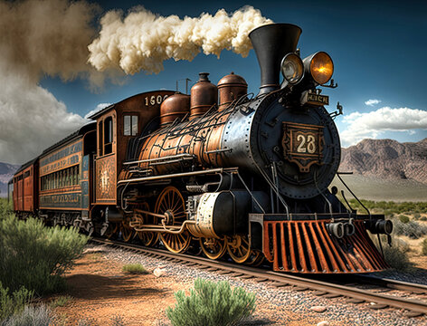 Old West Steam Locomotive Train Old West 