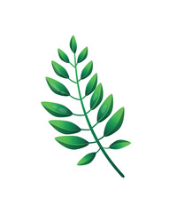 Concept Flora plant flower branch leaf. This cartoonish design portrays a charming green fauna with a beautiful plant brunch and finely detailed leaves. Vector illustration.
