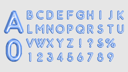 Blue Balloon Letters And Numbers