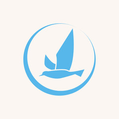 blue bird silhouette icon, blue bird silhouette logo