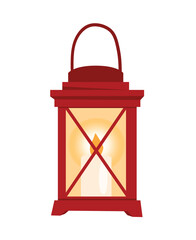 Concept Hello autumn with light candle lamp. This illustration is a flat vector design featuring a concept of autumn. Vector illustration.