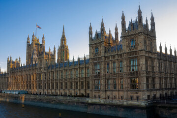 Fototapeta na wymiar A partial view if the Houses of Parliament, London