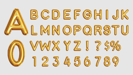 Fire Gold Balloon Letters And Numbers