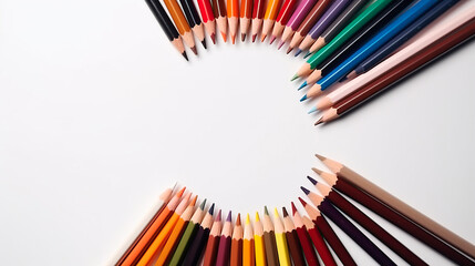 Fototapeta premium pencils on white background