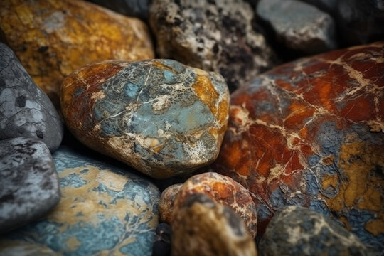 Nature raw rocks and stones background texture - AI Generated