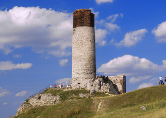 Fototapeta na wymiar Ruins of the castle from XIV century. Olsztyn, Silesian Voivodeship, Poland