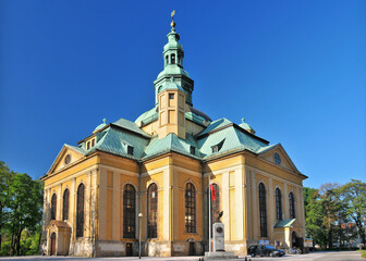 Naklejka premium Church of the Exaltation of the Holy Cross in Jelenia Góra, Lower Silesian Voivodeship, Poland.