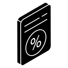Editable design icon of discount paper 