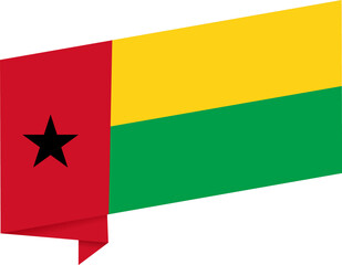 Guinea Bissau  flag  wave isolated on png or transparent background