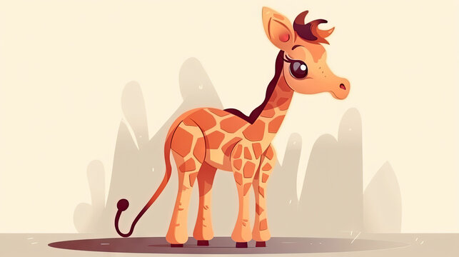 Cute little giraffe - Generative AI, AI generated