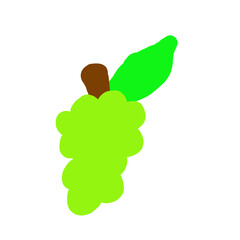 Green grape on white background