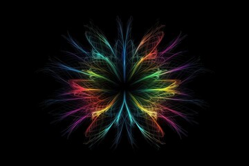 Neon fractals generated with AI