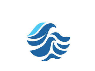 Wave logo vector background. Water icon template. Abstract sea, ocean