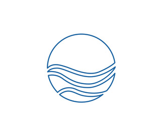 Wave logo vector background. Water icon template. Abstract sea, ocean