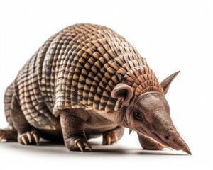Obraz premium photo of armadillo isolated on white background. Generative AI