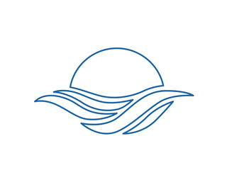 Wave logo vector background. Water icon template. Abstract sea, ocean
