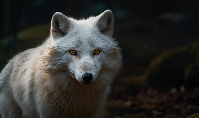 photo of Arctic fox in its natural habitat. Generative AI
