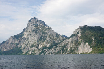 The view of Traun see in Salzkammergut region, Upper Austria