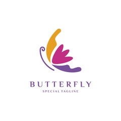 Abstract butterfly logo design. beauty fashion retail concept