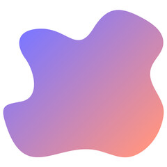 Gradient Peach and Purple Neon Irregular Organic Shape