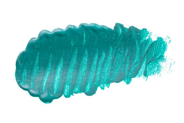 Acrylic paint brush track blank art isolated on the white background