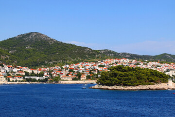 Fototapeta premium Small and beautiful town Hvar on island Hvar, Croatia.
