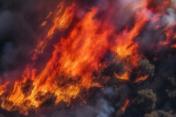 Fototapeta na wymiar a wildfire, forest fire, bushfire, wildland fire or rural fire is an unplanned