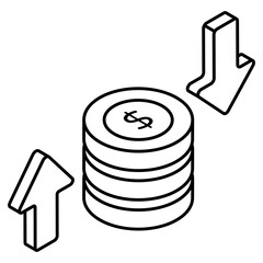 Creative design icon of money transfer 