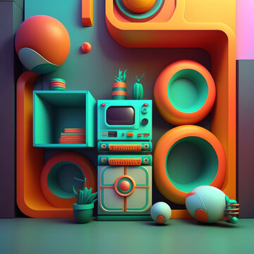 Minimalistic and Futuristic Background Generated by AI
