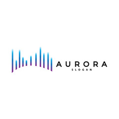 Aurora Logo, Light Wave Vector, Nature Landscape Design, Product Brand Template Illustration Icon