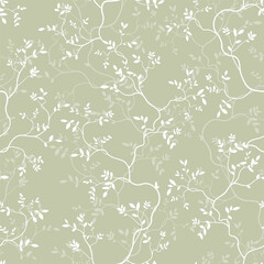 seamless pattern of branches and leaves
